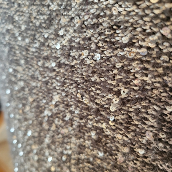 WHBM Black & Gray Marled Sequined Tunic Sweater Size XS - Picture 4 of 5